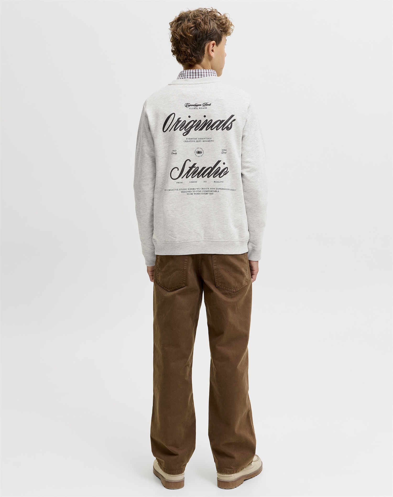 Jack & Jones Junior - JORNorrebro Typo Back Sweatshirt - White Melange